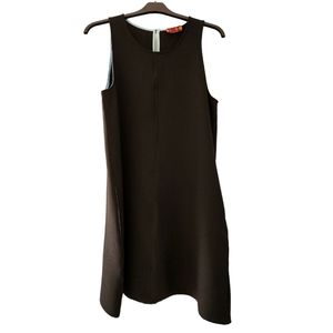 Sleeveless Shift Dress Size S Black Textured Sheath Pockets